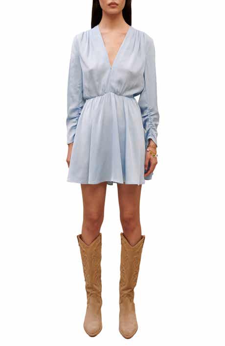 maje Revolver Ruched Long Sleeve Dress