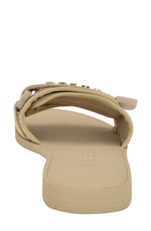 Guess Elyze Slide Sandal In Brown