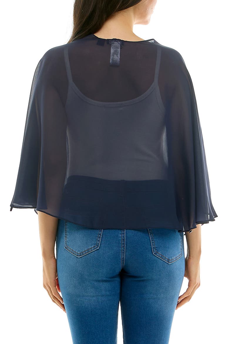 Chiffon Capelet, Alternate, color, NAVY