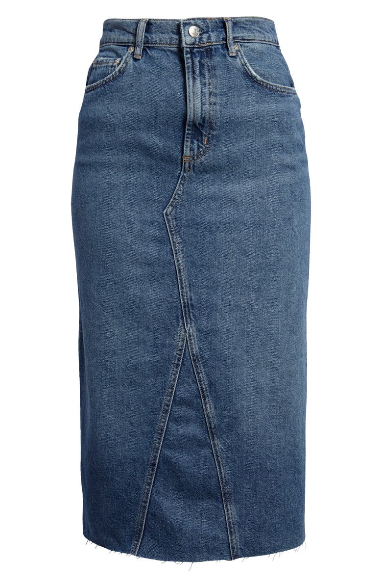 Rails The Highland Nonstretch Denim Midi Skirt, Alternate, color, Vintage Sapphire