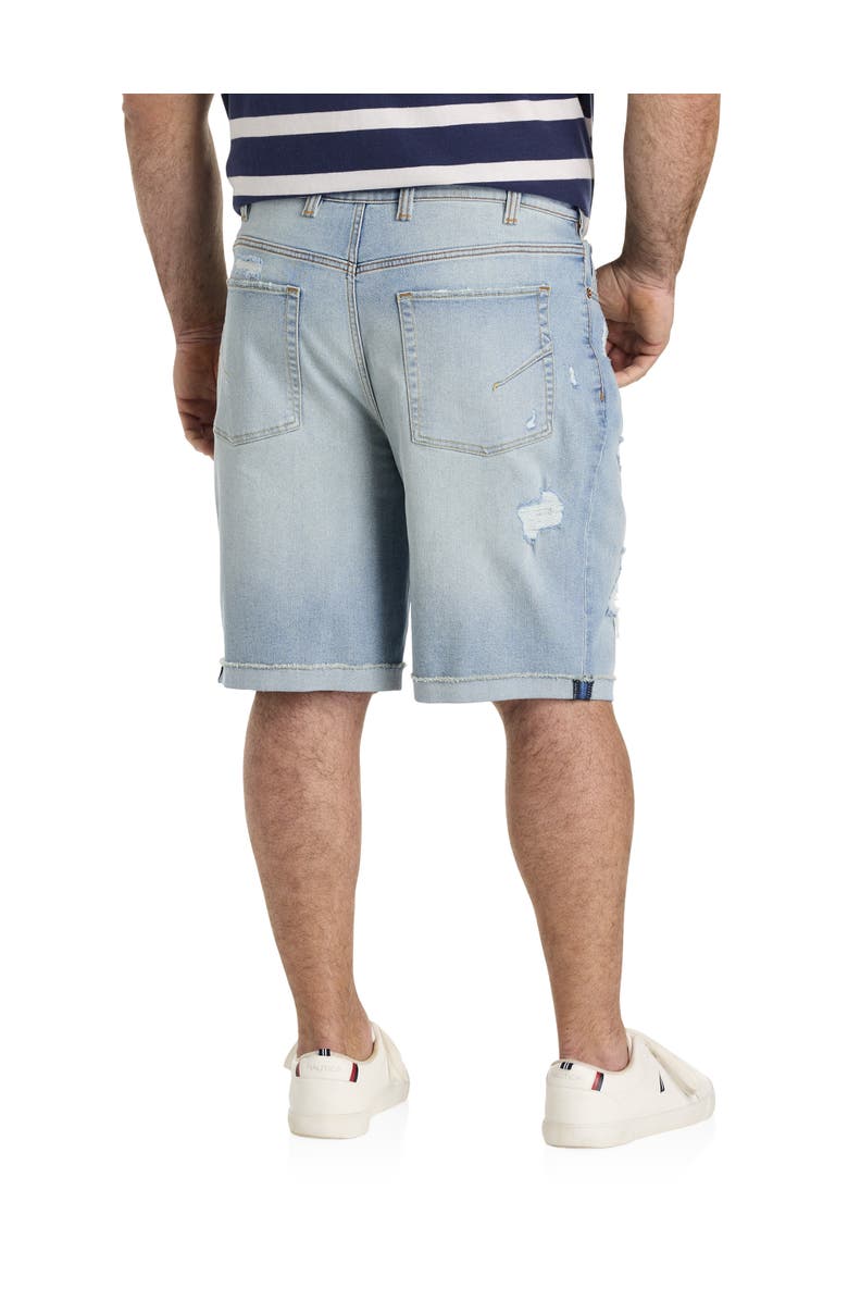 True Nation by DXL Big & Tall Athletic-Fit Destructed Denim Shorts, Alternate, color, Scooby Blue
