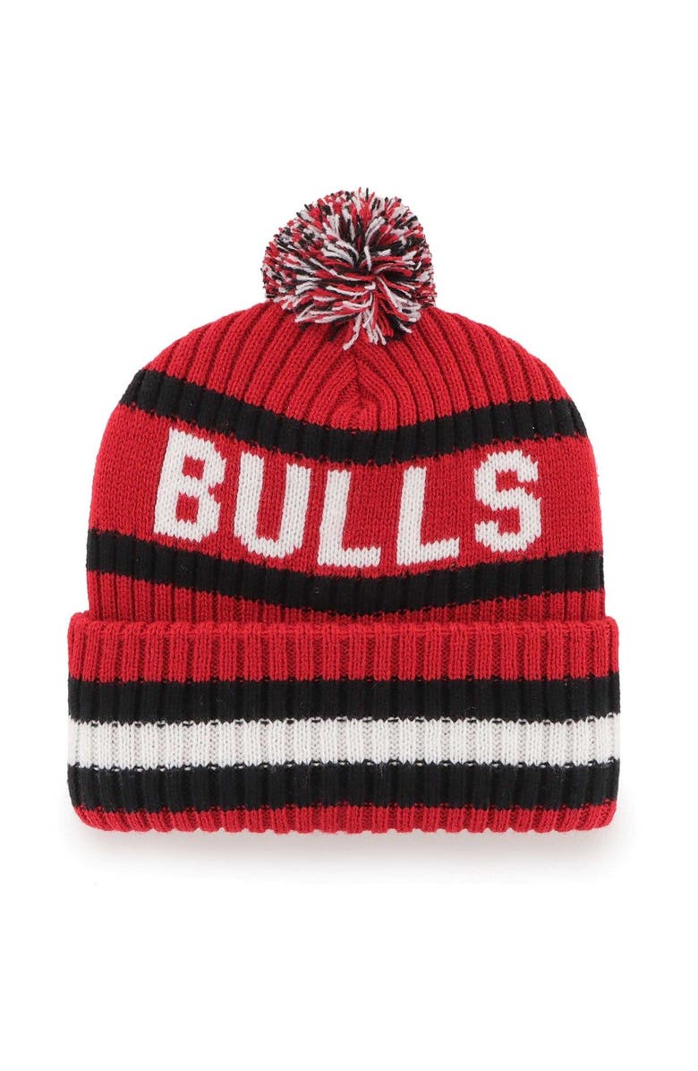 '47 Men's '47  Red Chicago Bulls Bering Cuffed Knit Hat with Pom, Alternate, color, Red