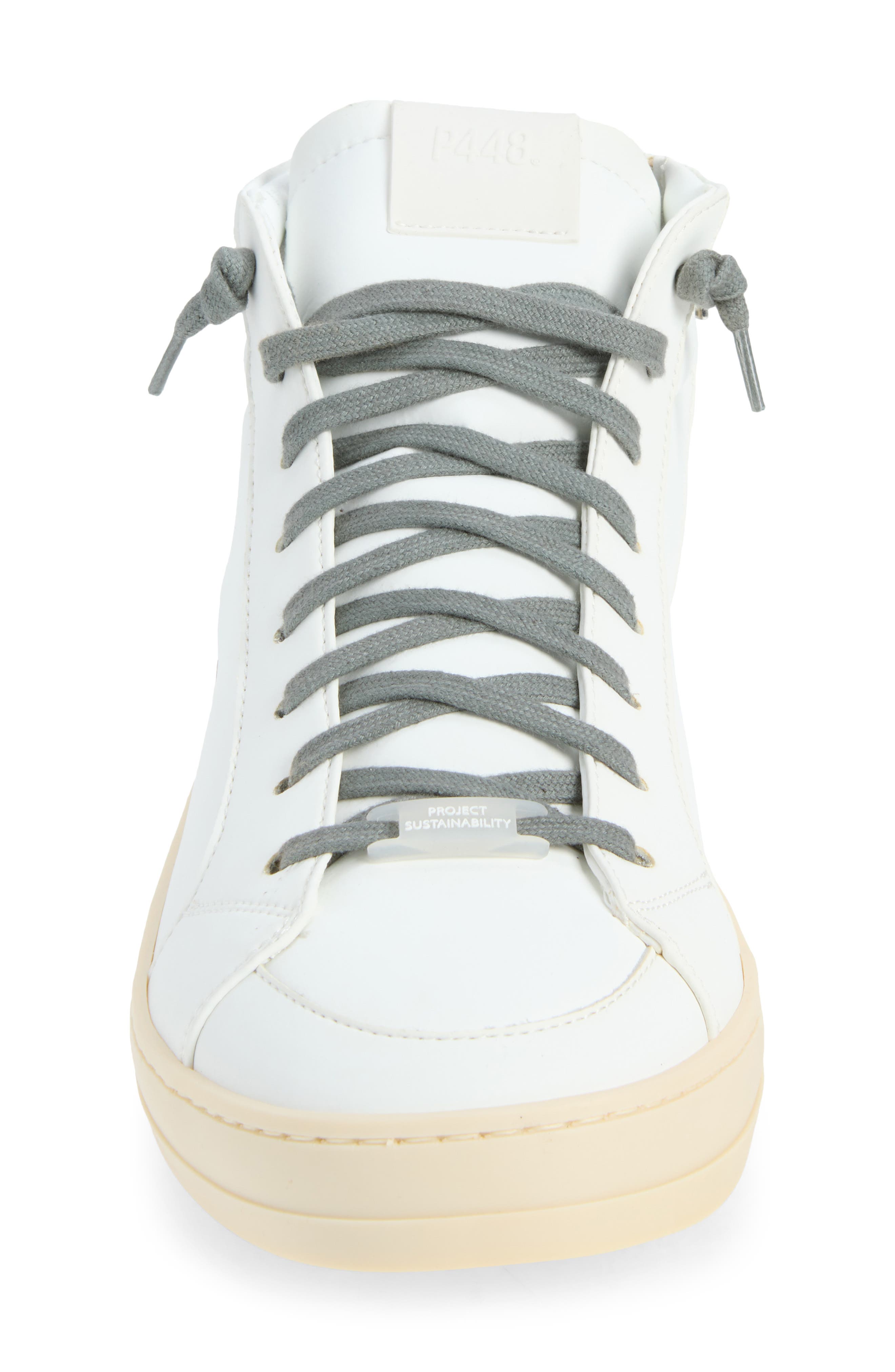 Skate High Top Sneaker, Alternate, color, WHITER/ WHITE