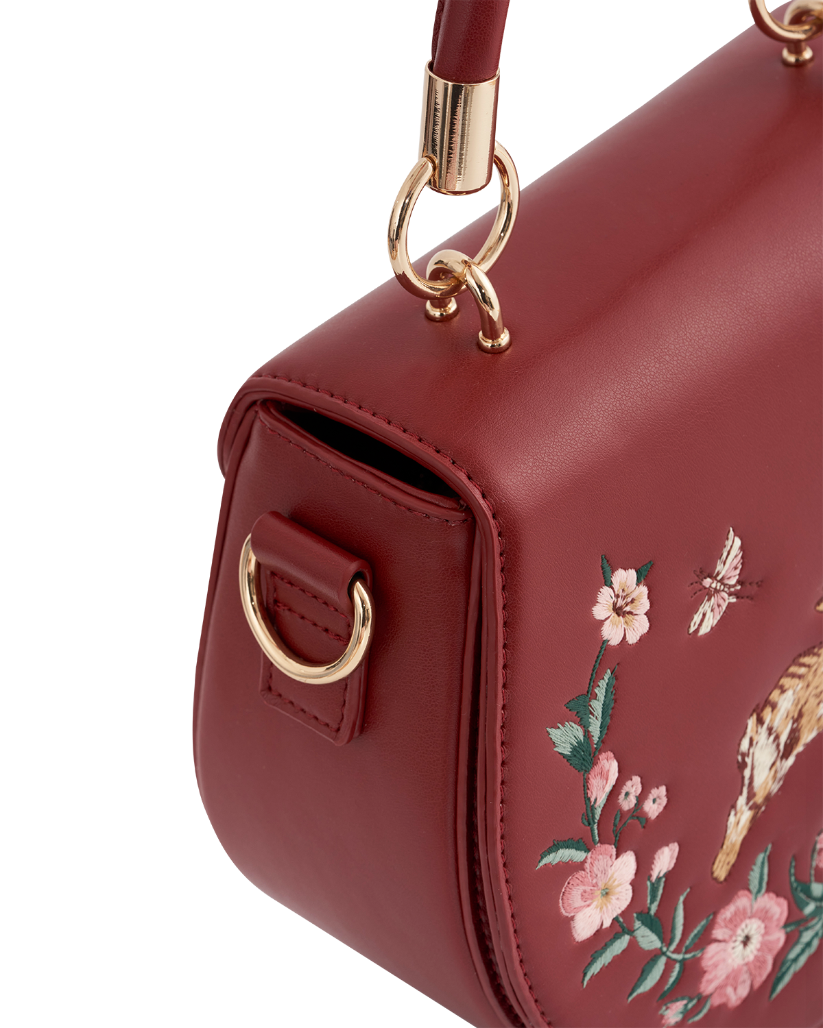 Fable England Running Bunny Saddle Bag, Alternate, color, Cherry Red