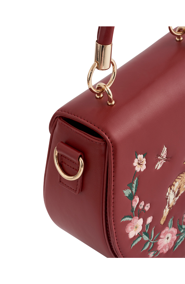 Fable England Running Bunny Saddle Bag, Alternate, color, Cherry Red