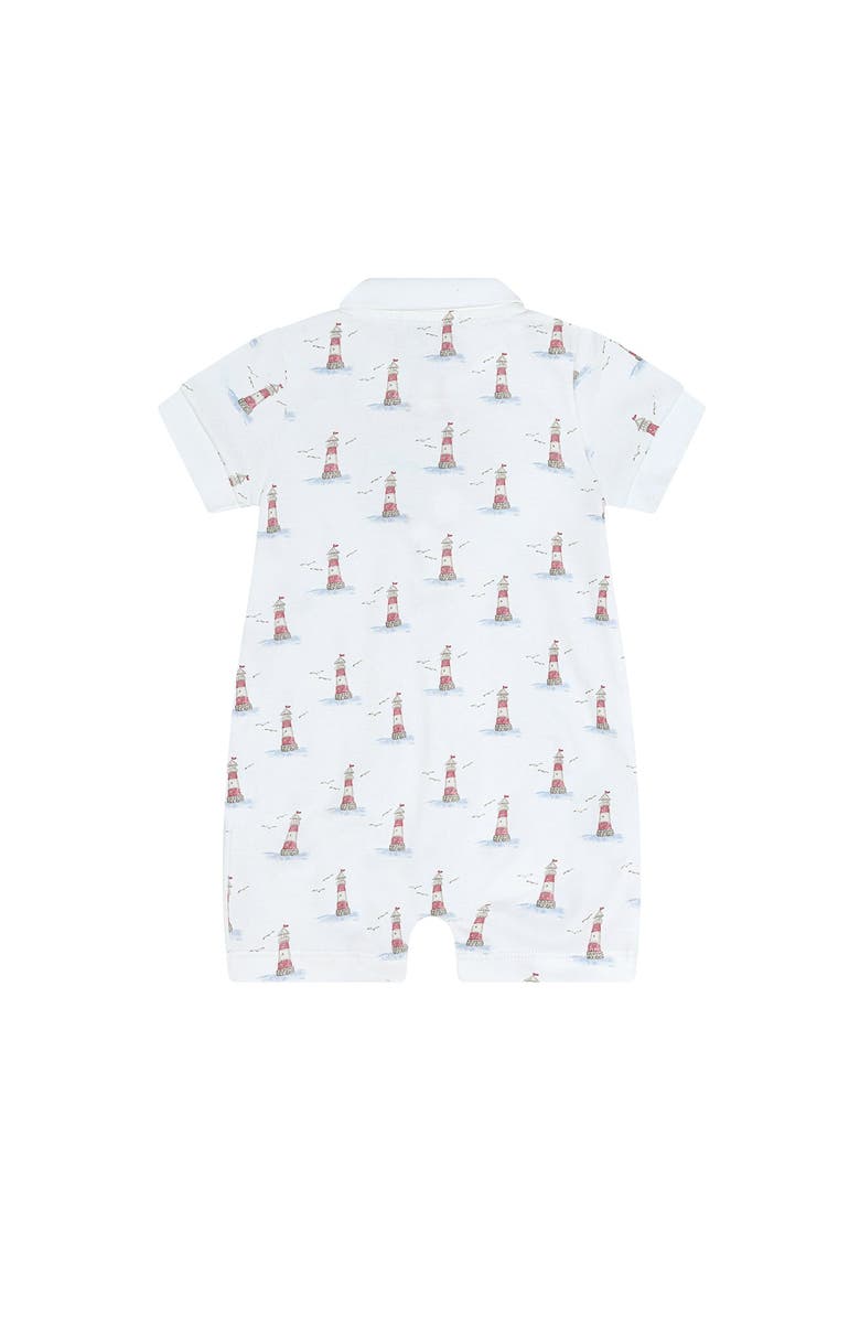 Nellapima Lighthouse Print Romper Short Sleeve - Baby, Alternate, color, Red