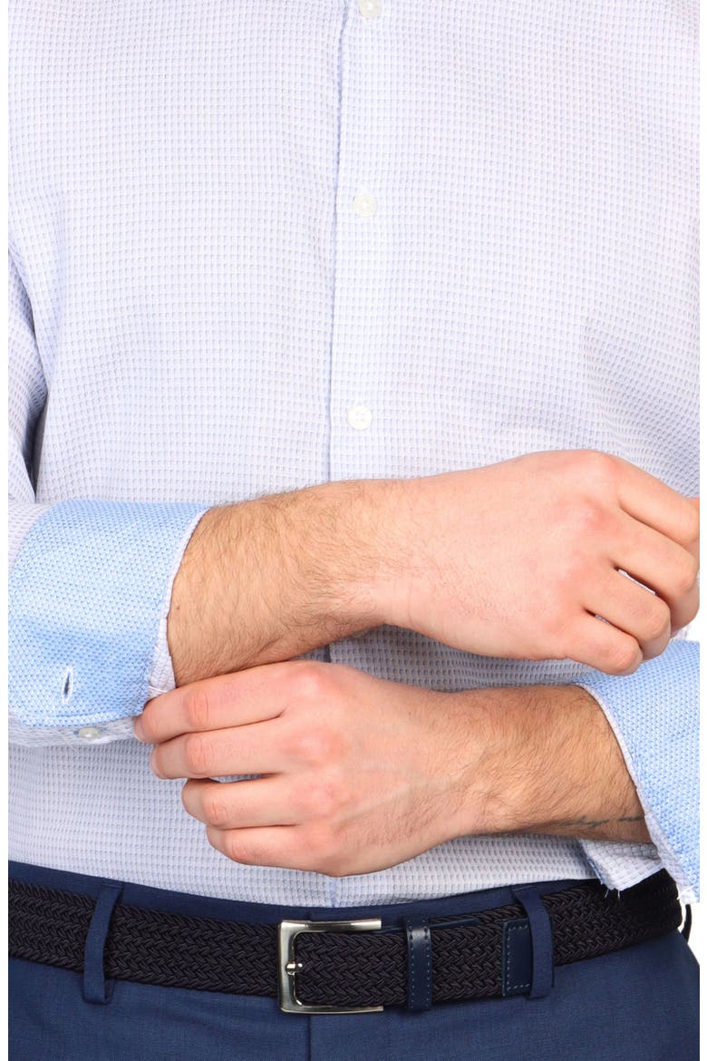 Trim Fit Dobby Non-Iron Stretch Dress Shirt, Alternate, color, SKY BLUE