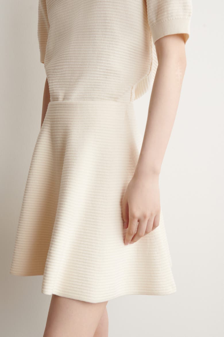 Knitted Flared Mini Skirt, Alternate, color, IVORY