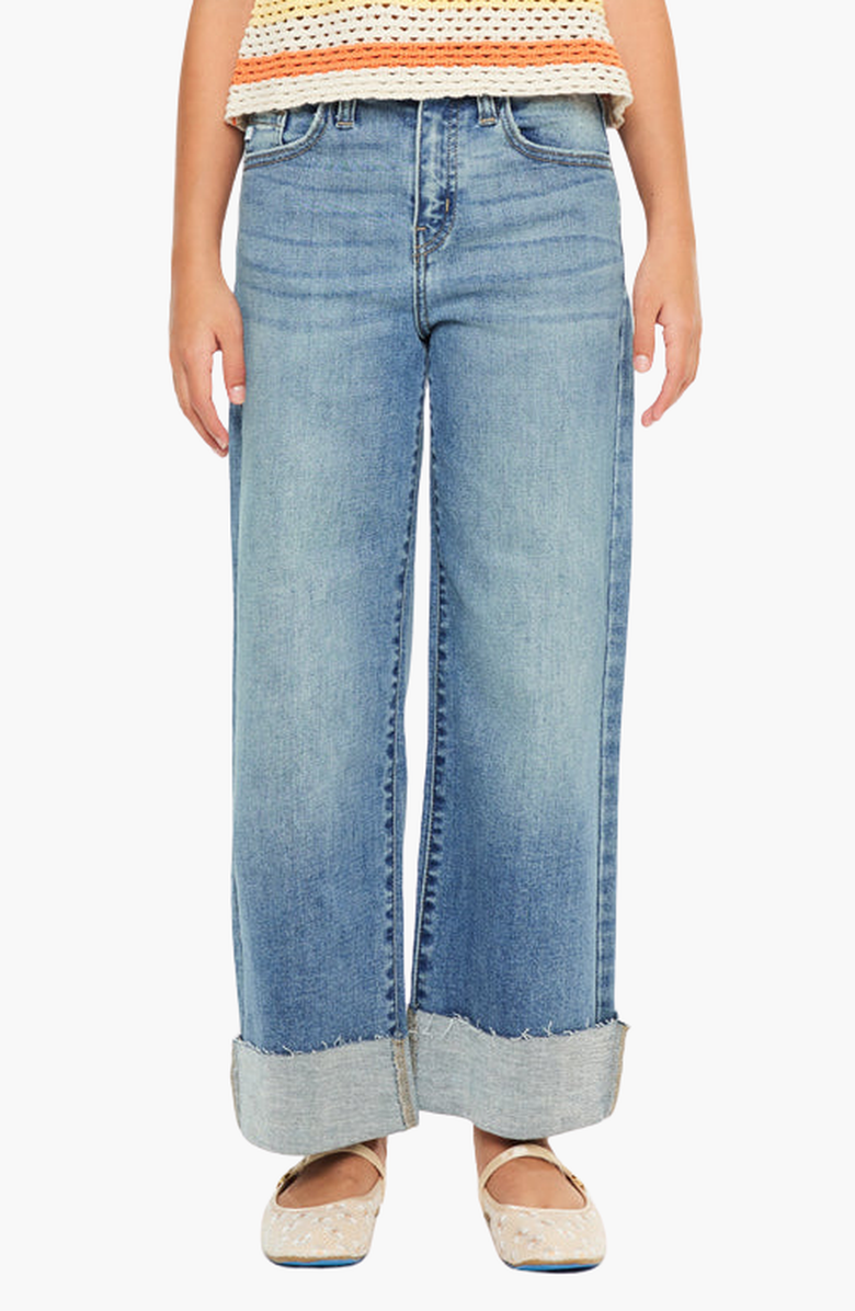 KanCan Leslie High Rise Crop Wide Leg Jeans, Main, color, Medium Wash