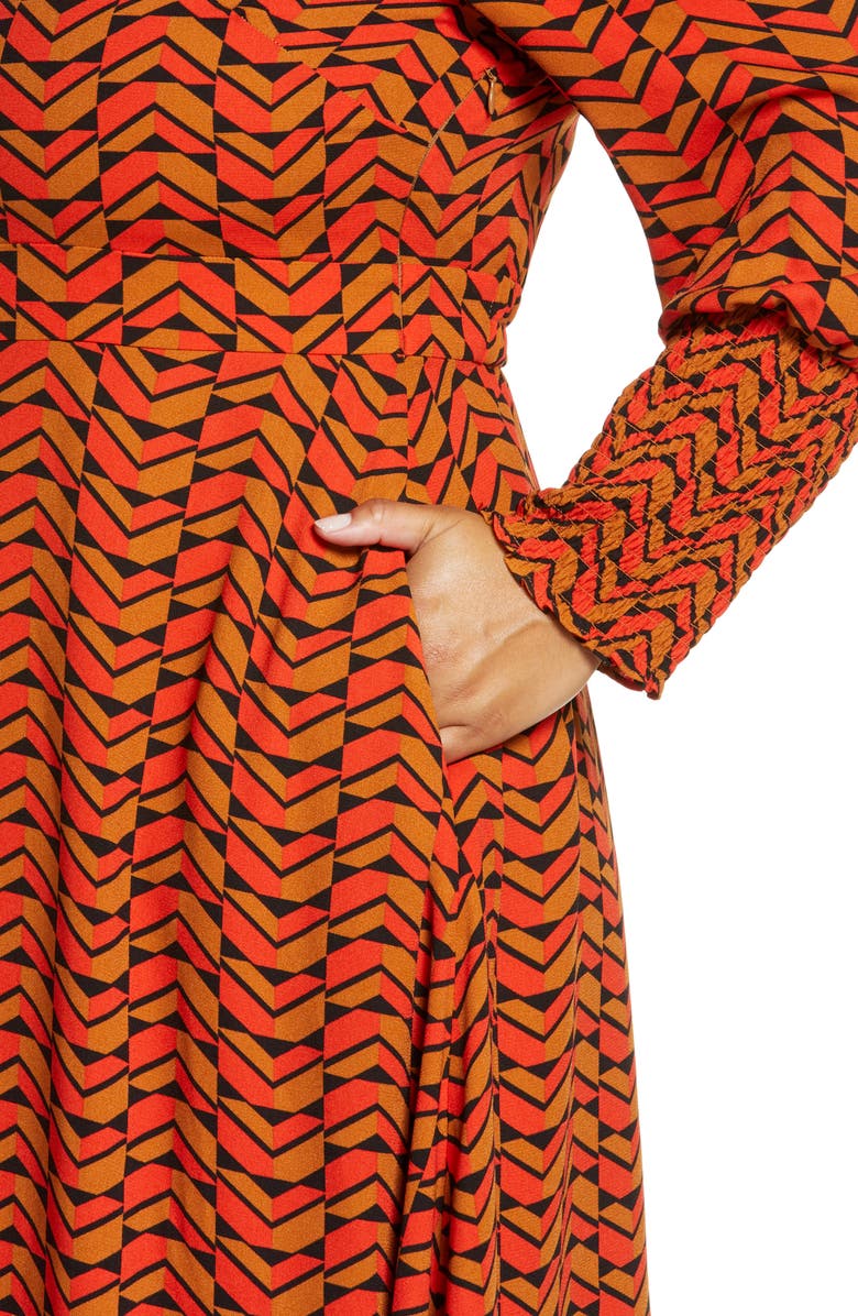 Halogen<sup>®</sup> Tie Back Long Sleeve Dress, Alternate, color,