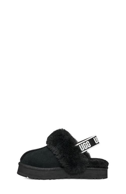 Ugg Funkette Logo-print Suede And Shearling Platform Slippers 6-10 Years In Black