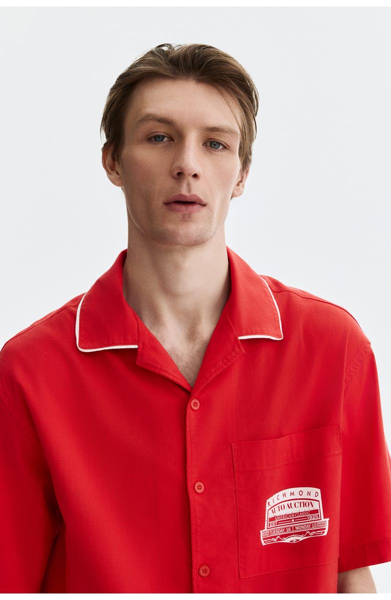 H&M Relaxed-fit printed shirt, Alternate, color, Light Red/Richmond