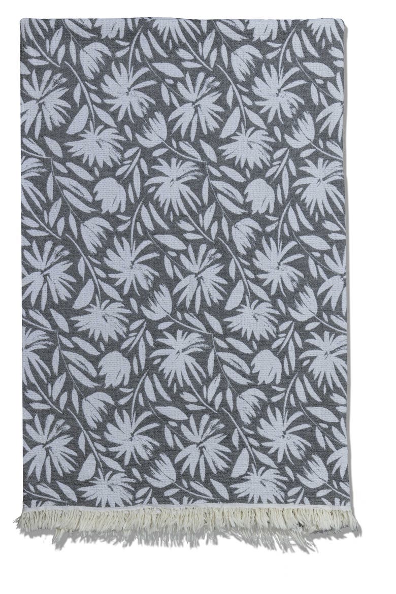 Whimsical Flower Organic Reversible Muslin Blanket, Alternate, color, Black
