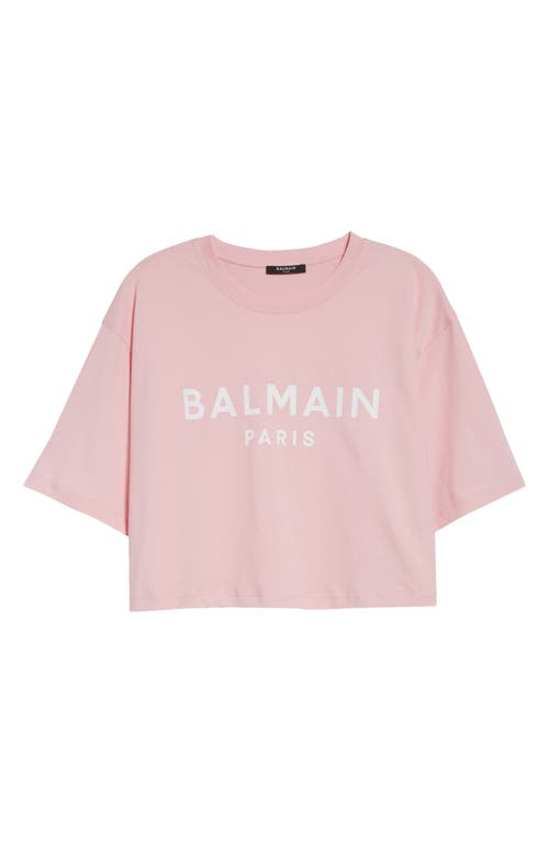 Balmain Logo Print Cropped T-shirt