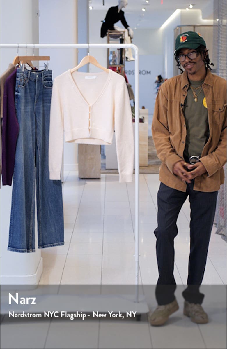 Melissa Imitation Pearl Trim Cardigan, sales video thumbnail