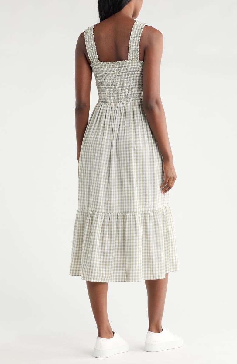 beachlunchlounge Elissa Smocked Midi Dress, Alternate, color, 
