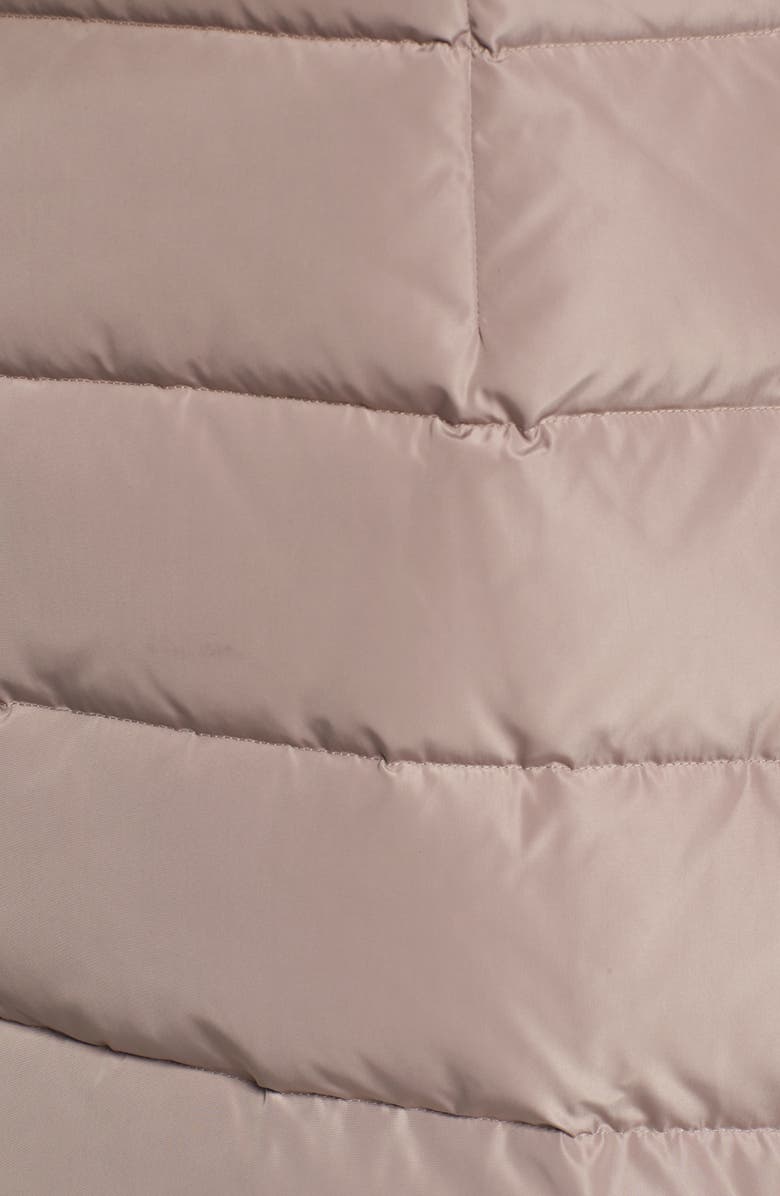 Cole Haan Quilted Down & Feather Fill Jacket with Faux Fur Trim, Alternate, color, Cashew