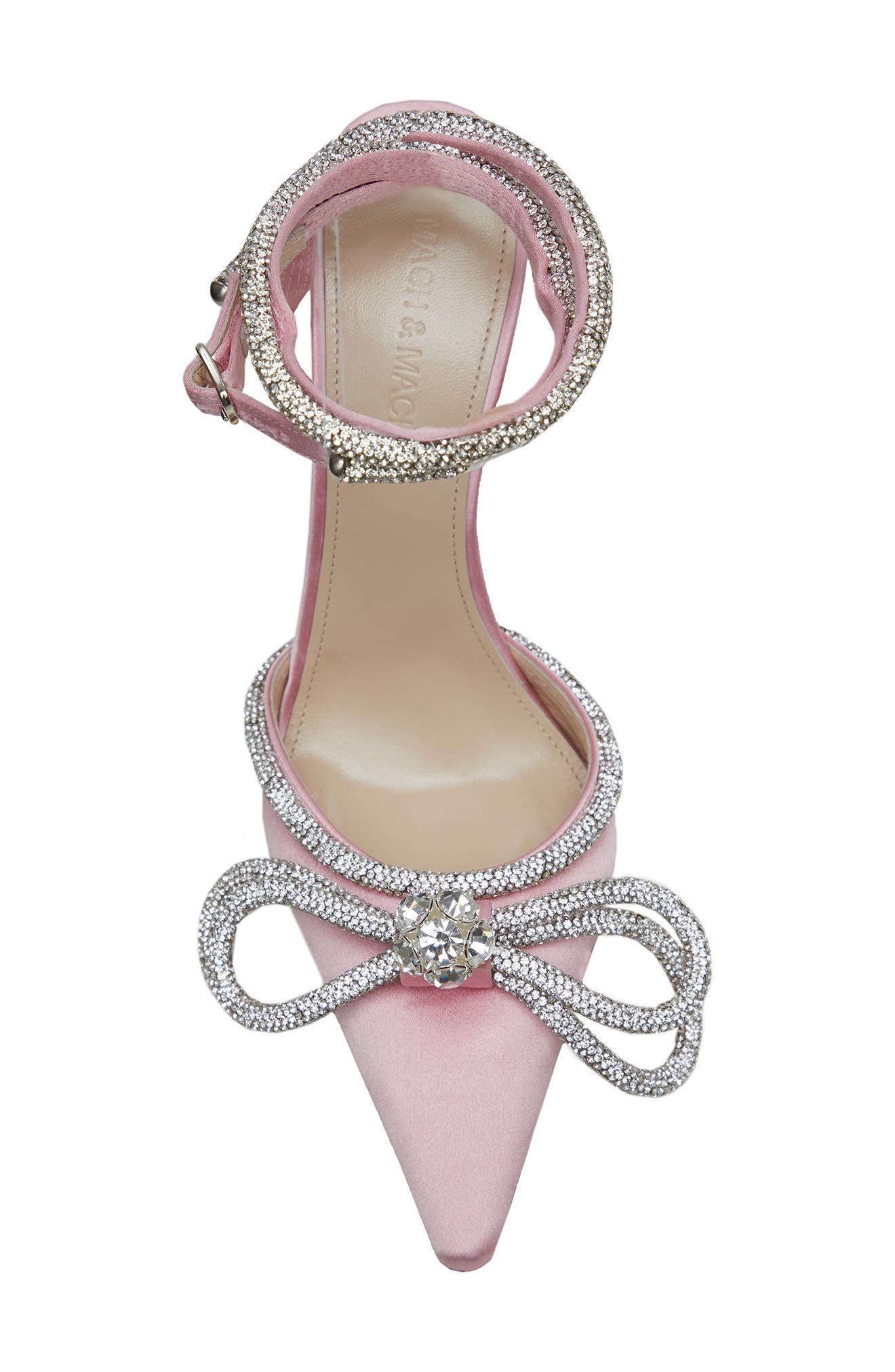 Mach & Mach Crystal Double Bow Pointed Toe Pump, Alternate, color, 