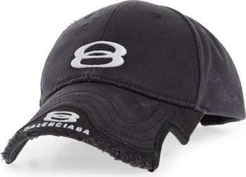 Balenciaga Double Unity Embroidered Distressed Baseball Cap