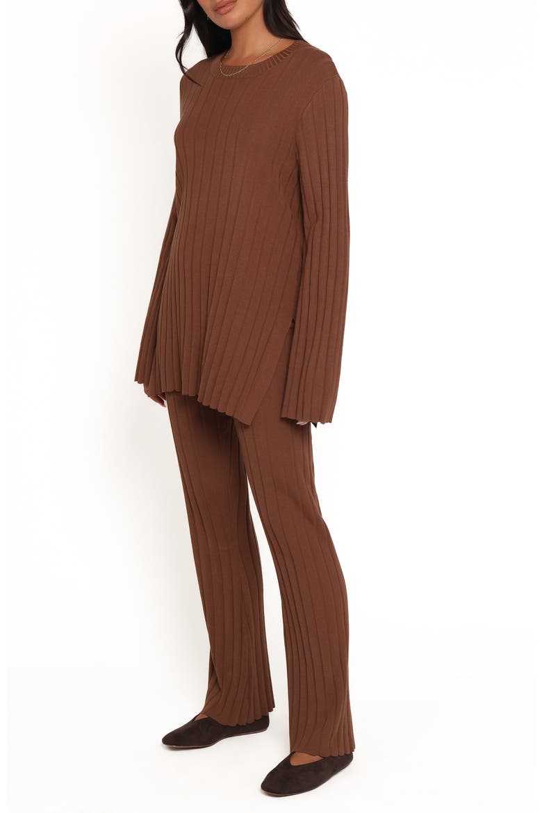 Silvie Rib Pajamas, Alternate, color, CHOCOLATE