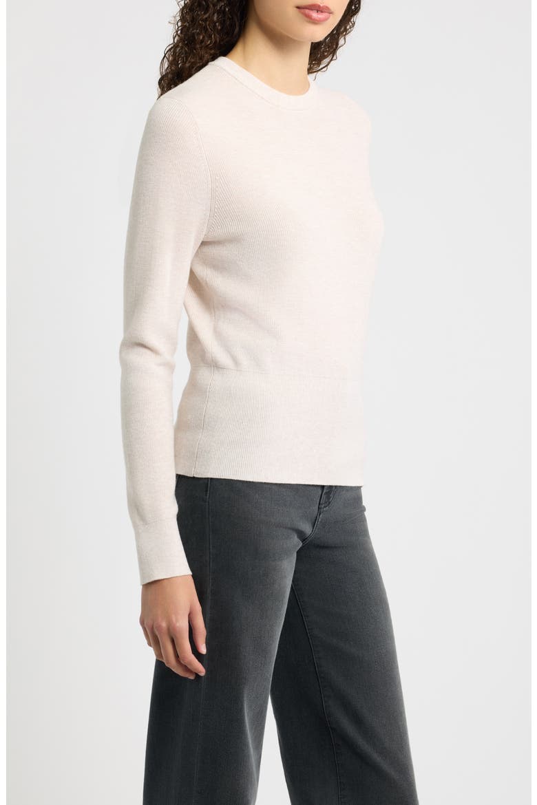 Crewneck Metallic Sweater, Alternate, color, IVORY