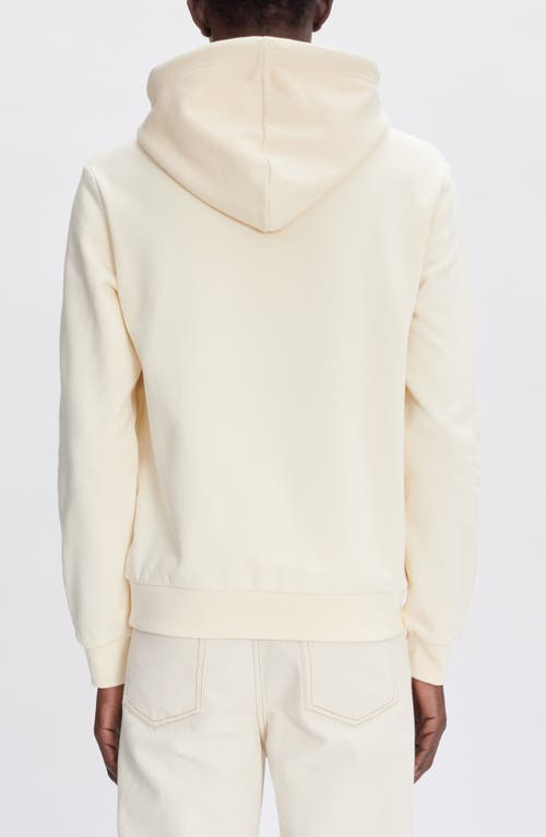 Shop Apc A.p.c. Rue Madame Embroidered Stretch Cotton Hoodie In Alj Ecru/kaki