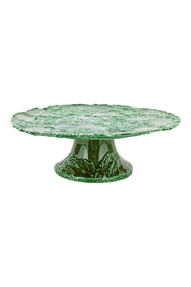 Lastra Green Figural Cake Stand, Alternate, color, DARK GREEN