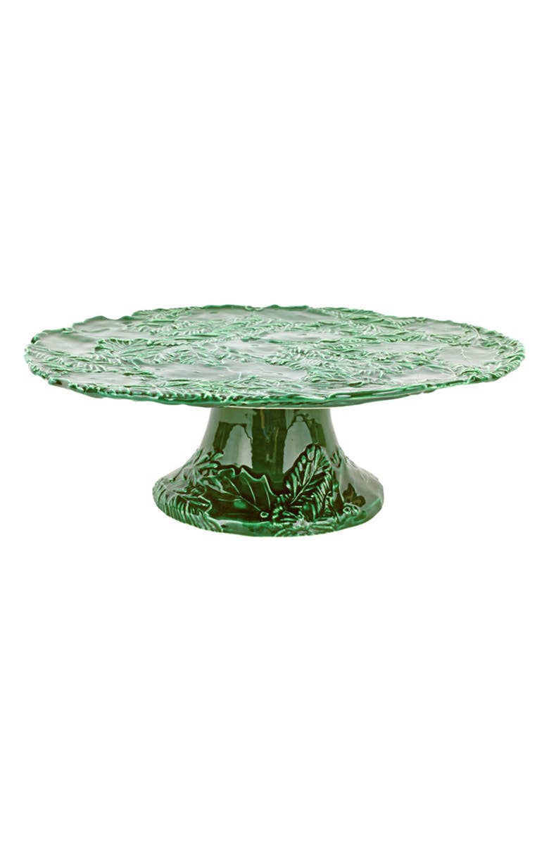 VIETRI Lastra Green Figural Cake Stand, Alternate, color, Dark Green
