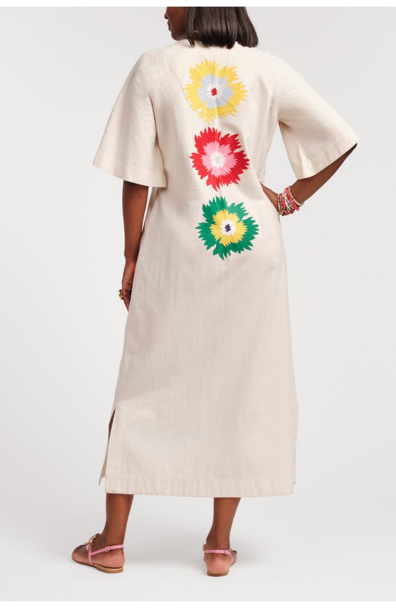 Frances Valentine Charming Caftan Maxi Fireflower, Alternate, color, Oyster/Multi