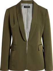 Tahari ASL Brushed Woven One-Button Blazer