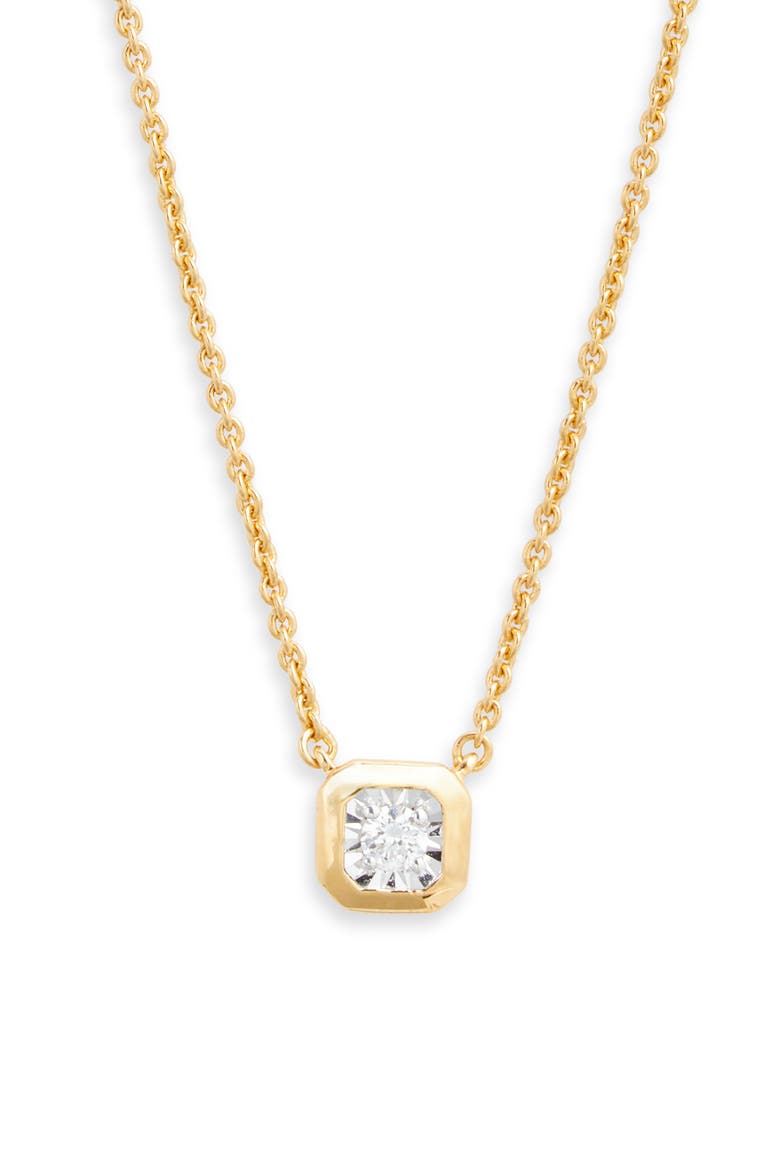 Lab Grown Diamond Pendant Necklace, Main, color, 18CT GOLD VERMEIL