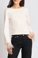 Halogen® Feather Cuff Boatneck Top