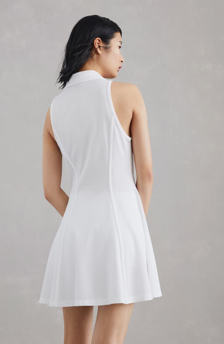 Brunello Cucinelli Stretch cotton piqué dress with shiny zipper pull and tennis logo, Alternate, color,