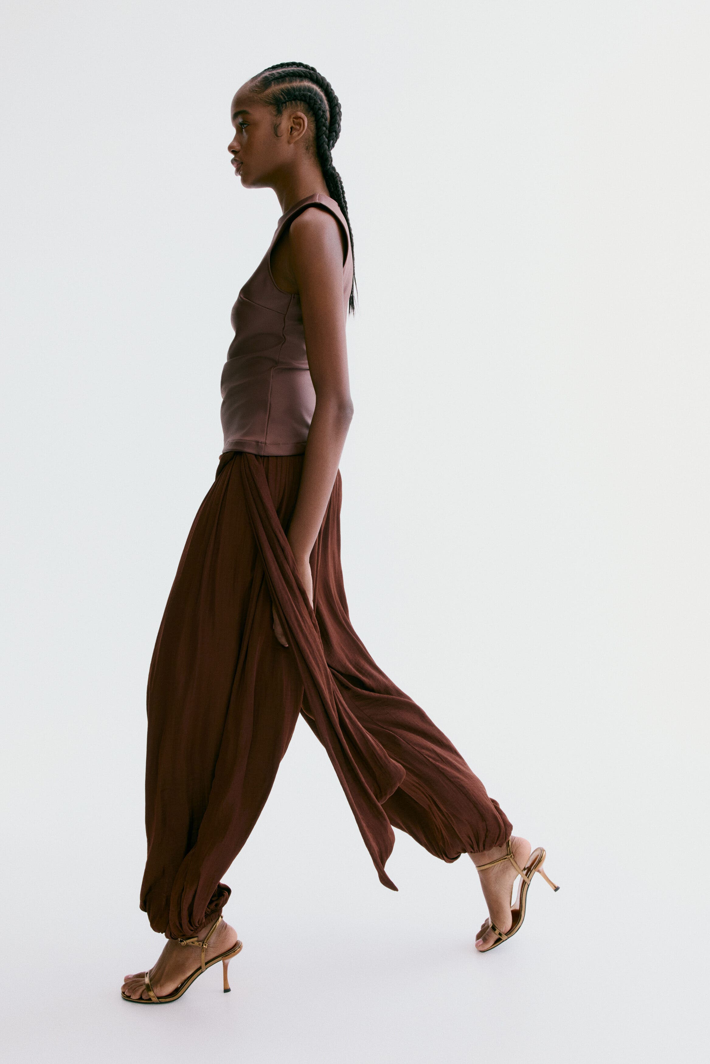 Draped-panel Balloon Trousers - image 4