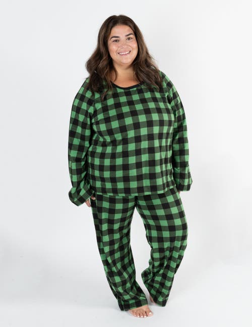 Leveret Cotton Plaid Matching Family Holiday Pajamas In Green