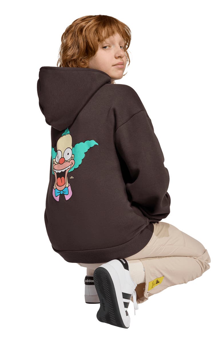 adidas Originals x The Simpsons Kids' Krusty Burger Graphic Hoodie, Alternate, color, Night Brown