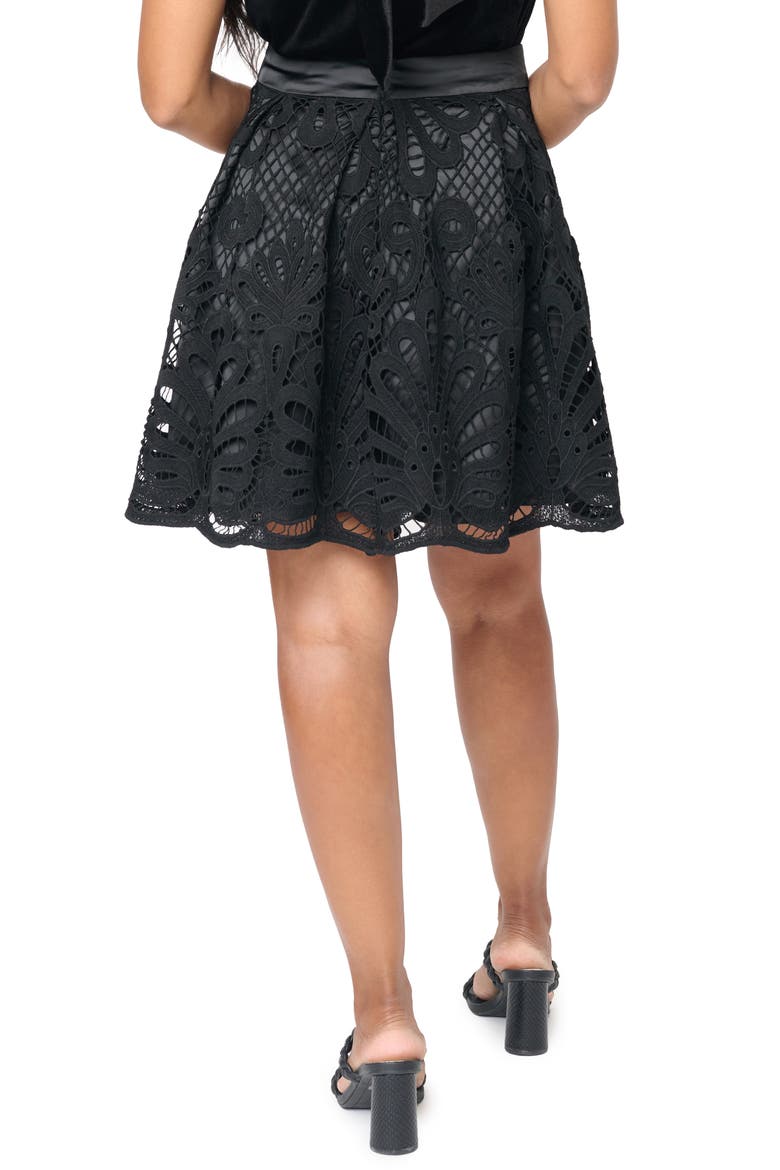 Lovely in Lace Box Pleat Skirt, Alternate, color, BLACK