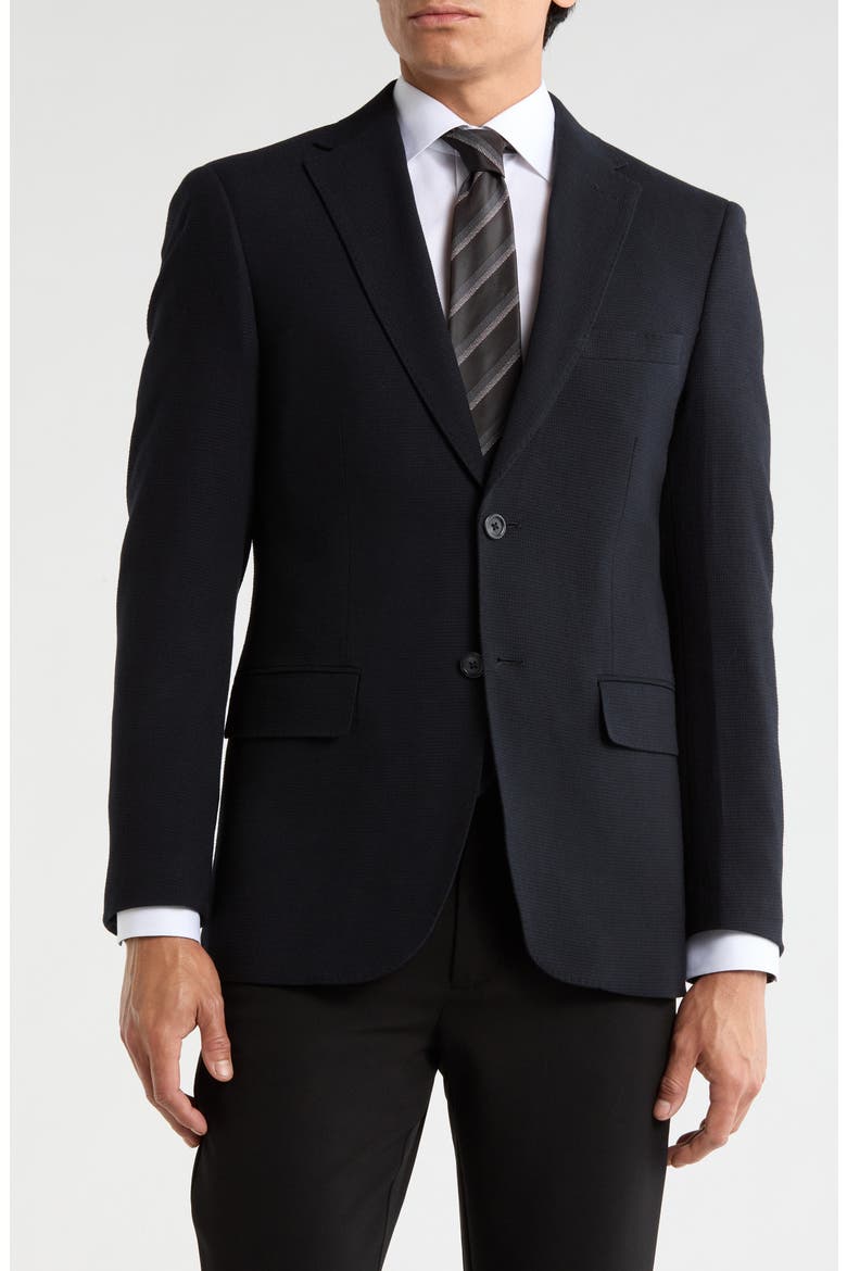 Slim Fit Plaid Knit Sport Coat, Main, color, TAN