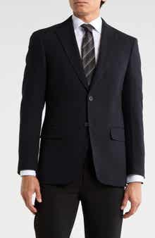 Slim Fit Plaid Knit Sport Coat