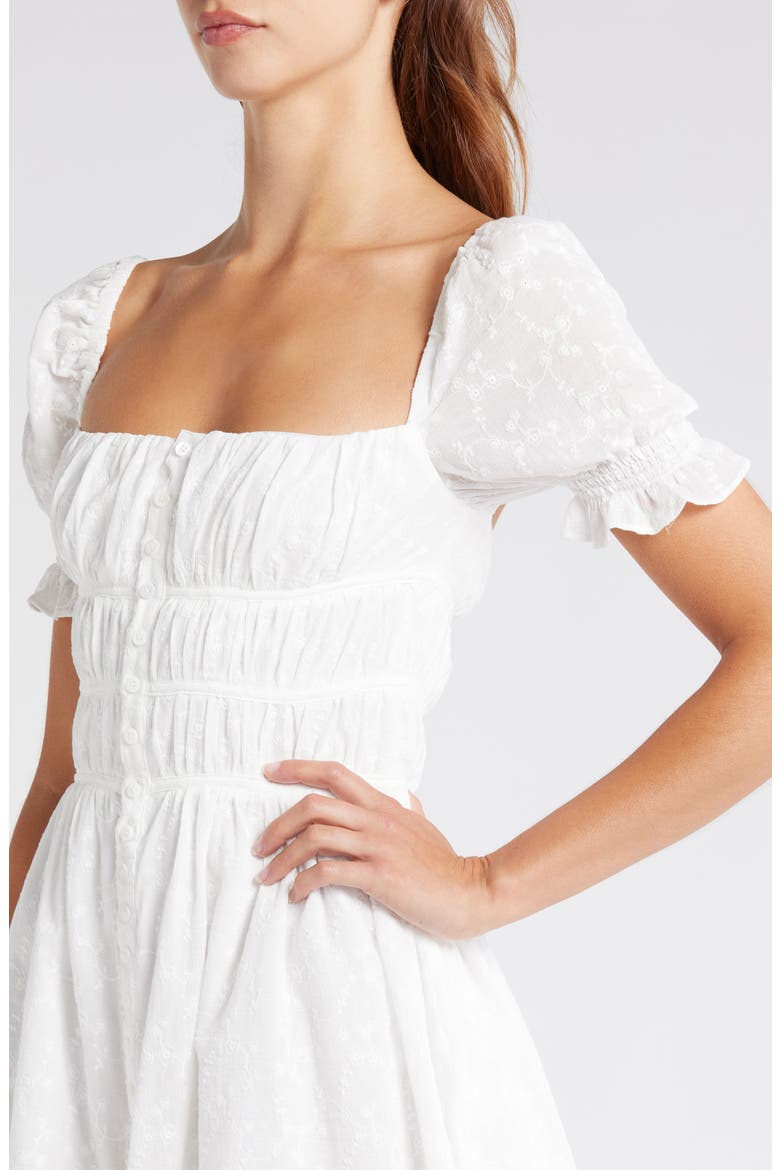 Floral Embroidered Cotton Minidress, Alternate, color, CLOUD