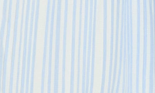 London Times Ruffle Fit & Flare Dress In Chambray White
