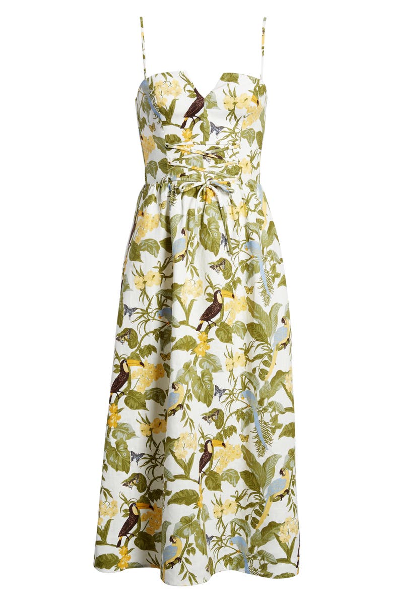 Reformation Cosima Sleeveless Linen Midi Dress, Alternate, color,