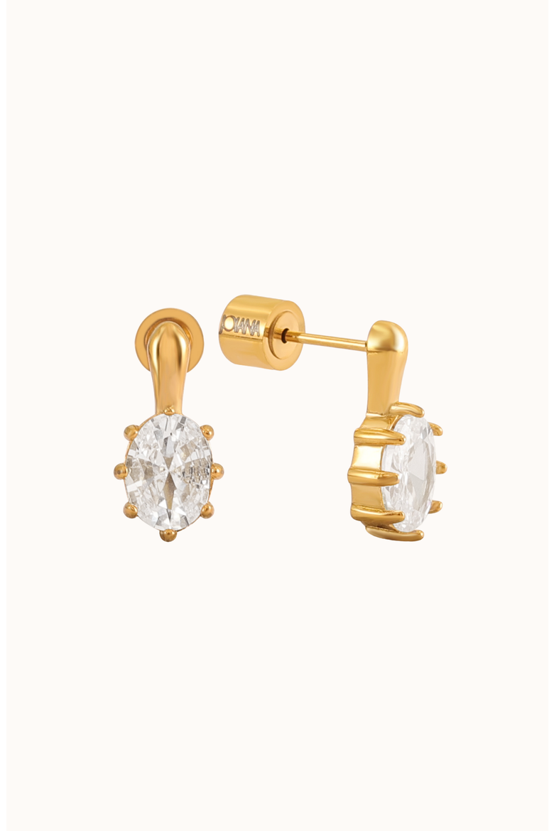 The Romy Earrings, Main, color, Crystal / Gold