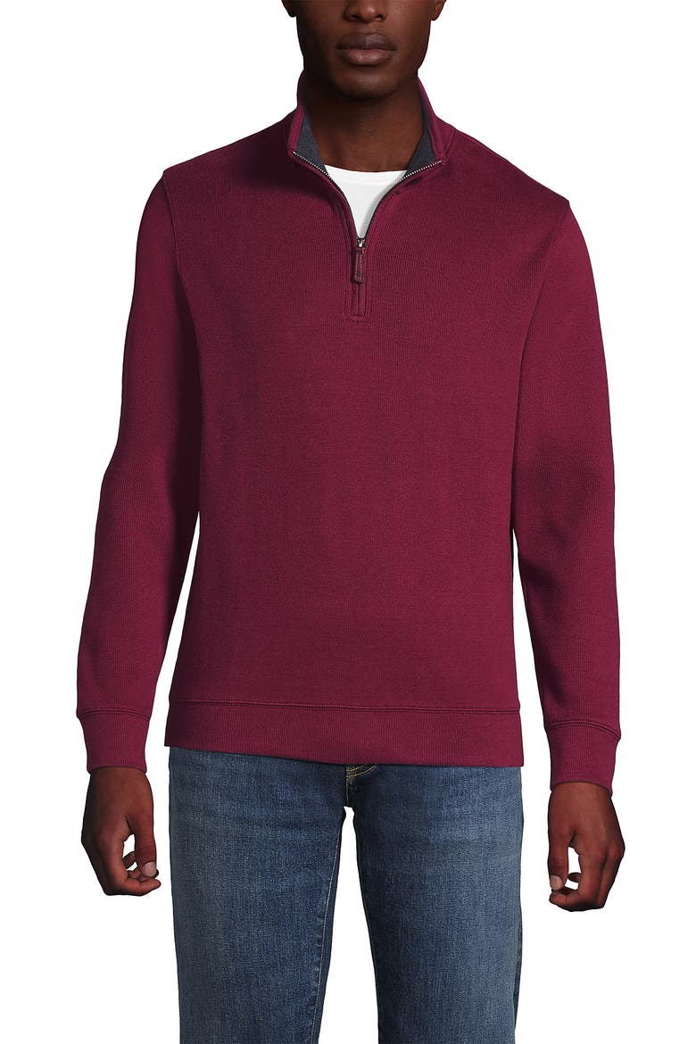 Bedford Rib Quarter Zip Pullover Sweater, Alternate, color, Burgundy Spritz