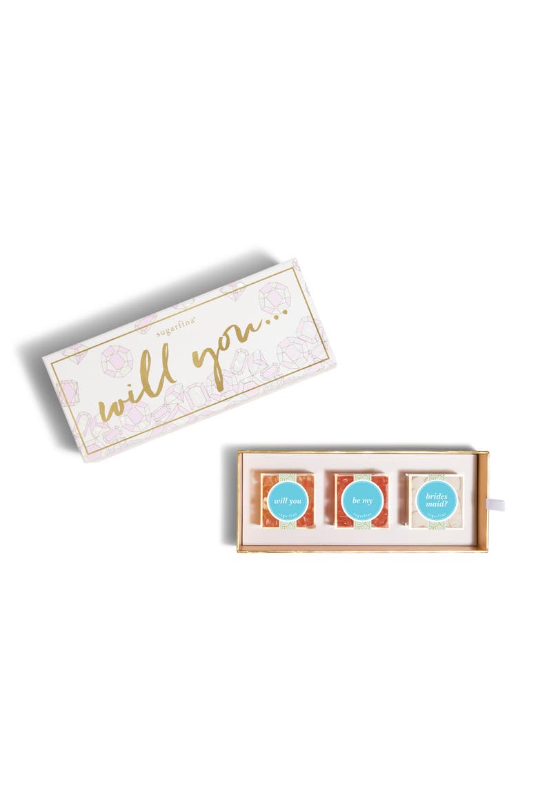 Be My Bridesmaid 3-Piece Candy Bento Box, Main, color, PINK