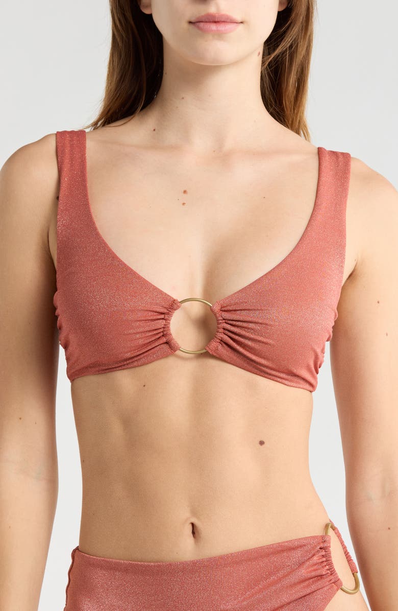 Vitamin A<sup>®</sup> Skylar Ring Detail Bikini Top, Main, color, Terracotta