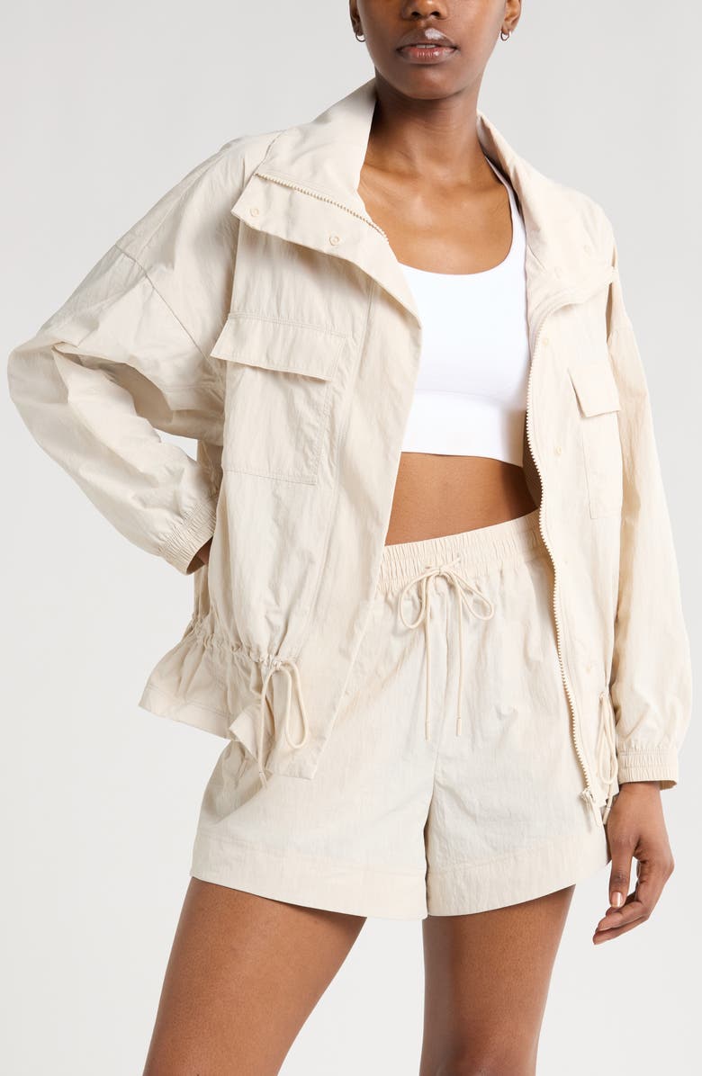 Zella Road Trip Crinkle Jacket, Main, color, Grey Moonbeam