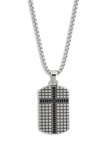 American Exchange Dog Tag Cross Pendant Necklace