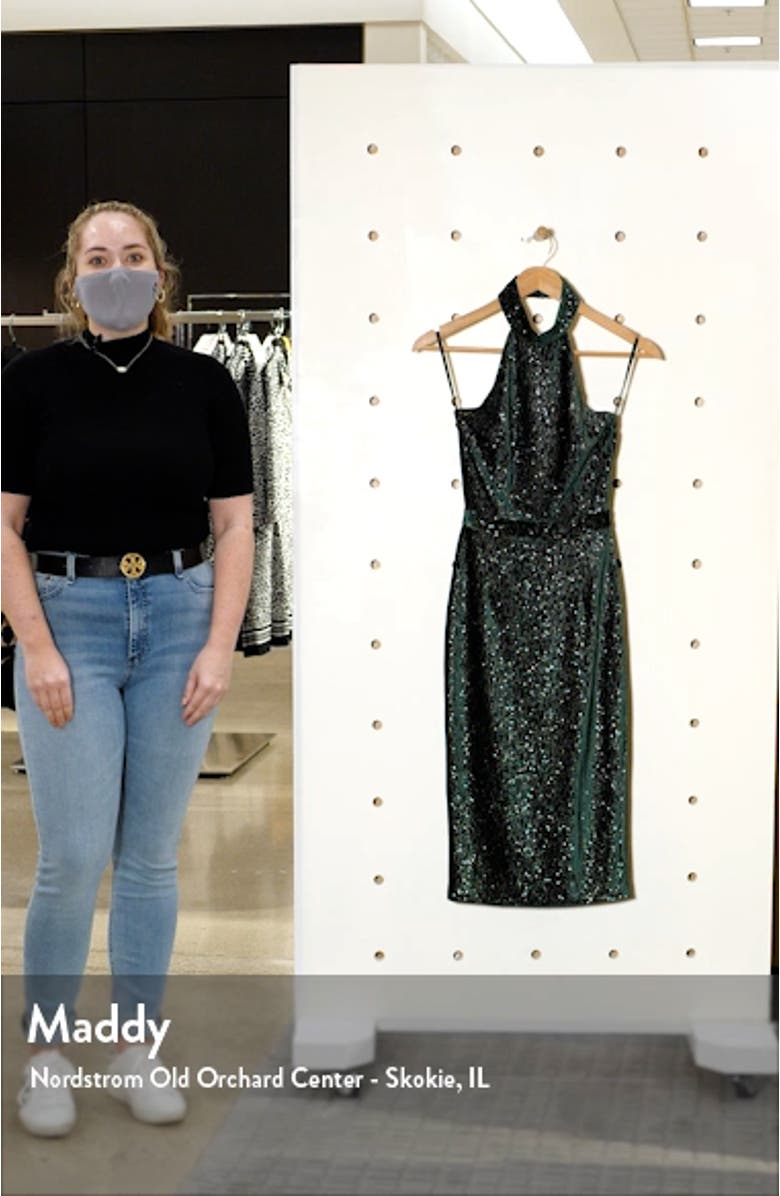 Diamate Velvet Halter Neck Dress, sales video thumbnail