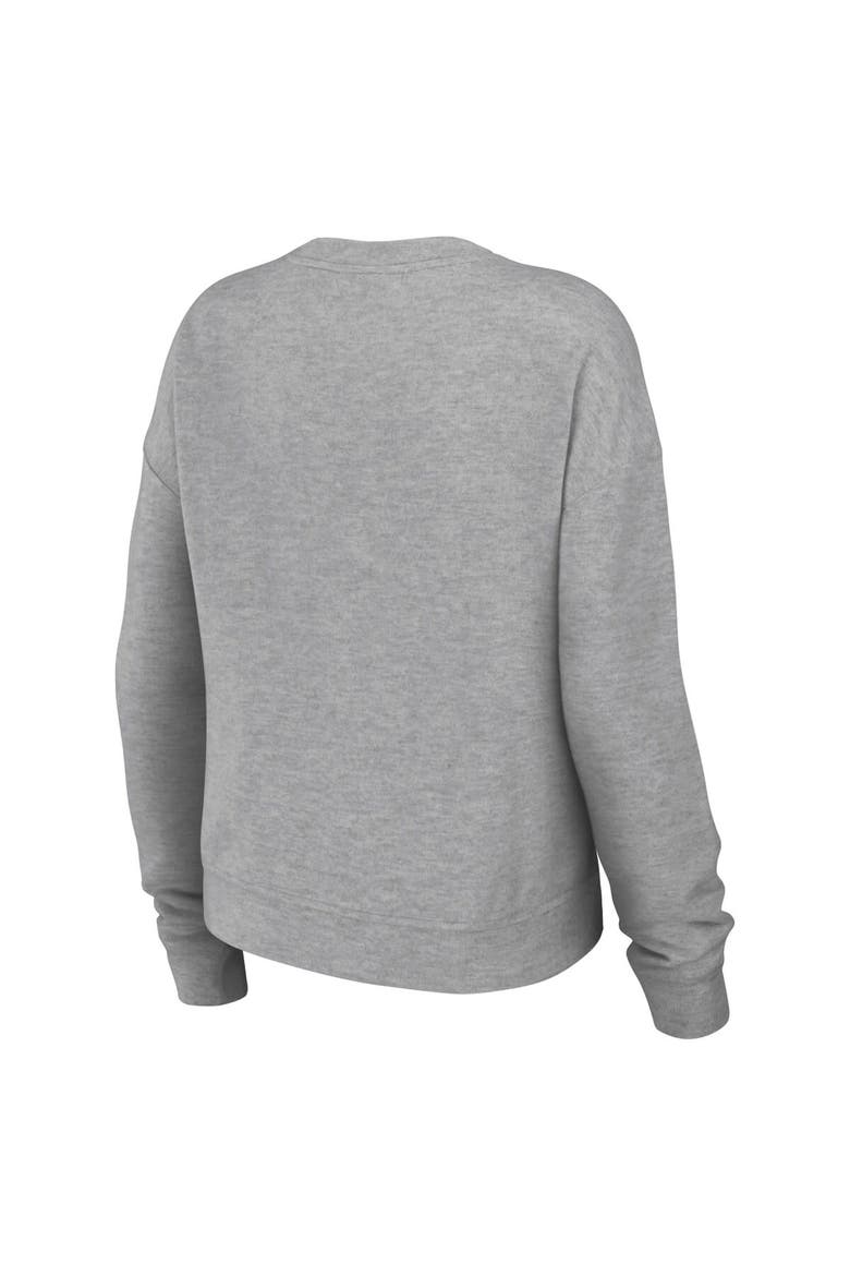 Women's WEAR by Erin Andrews Heather Gray Minnesota Vikings Knit Long Sleeve Tri-Blend T-Shirt & Pants Sleep Set, Alternate, color, Heather Gray